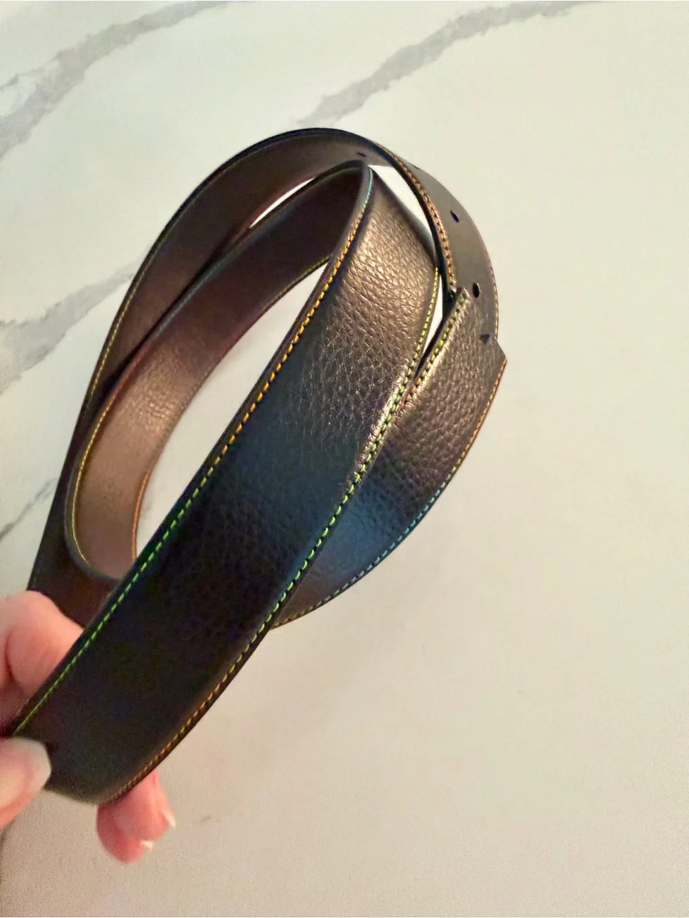 Robert Graham Men’s Vinsanto Customizable/Reversible Belt w/Rainbow Stitching